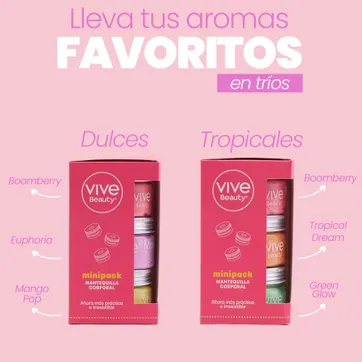 Imagen del producto MINIPACK MANTEQUILLA CORPORAL X3 VIVE BEAUTY