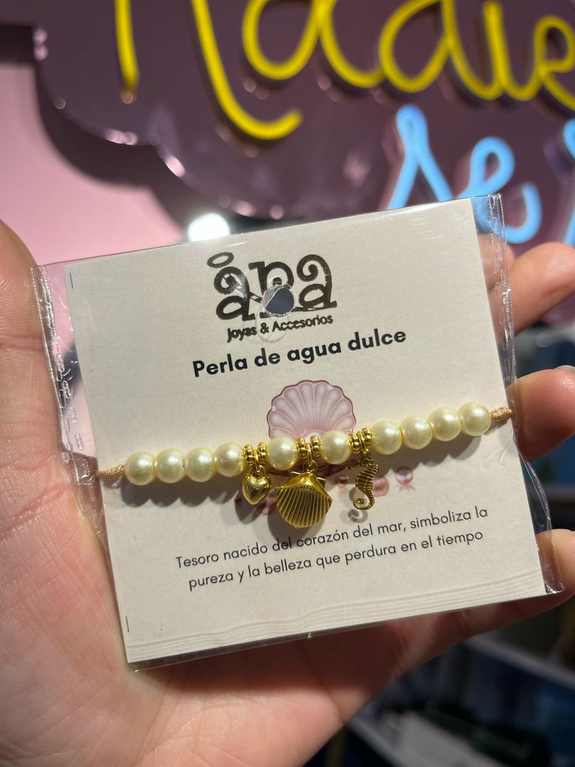 Pulsera perla de agua dulce 