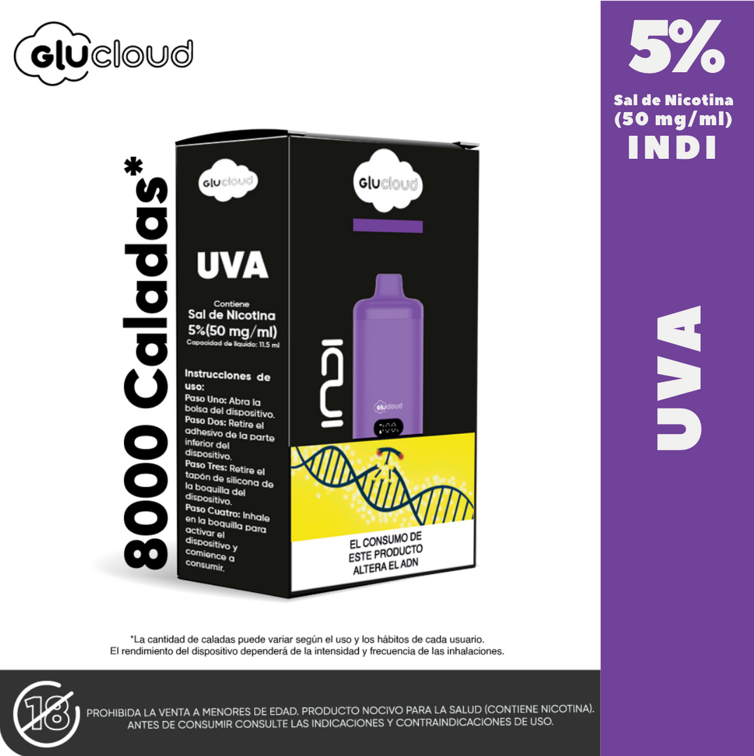 Glucloud Uva Indi 8000 Puffs