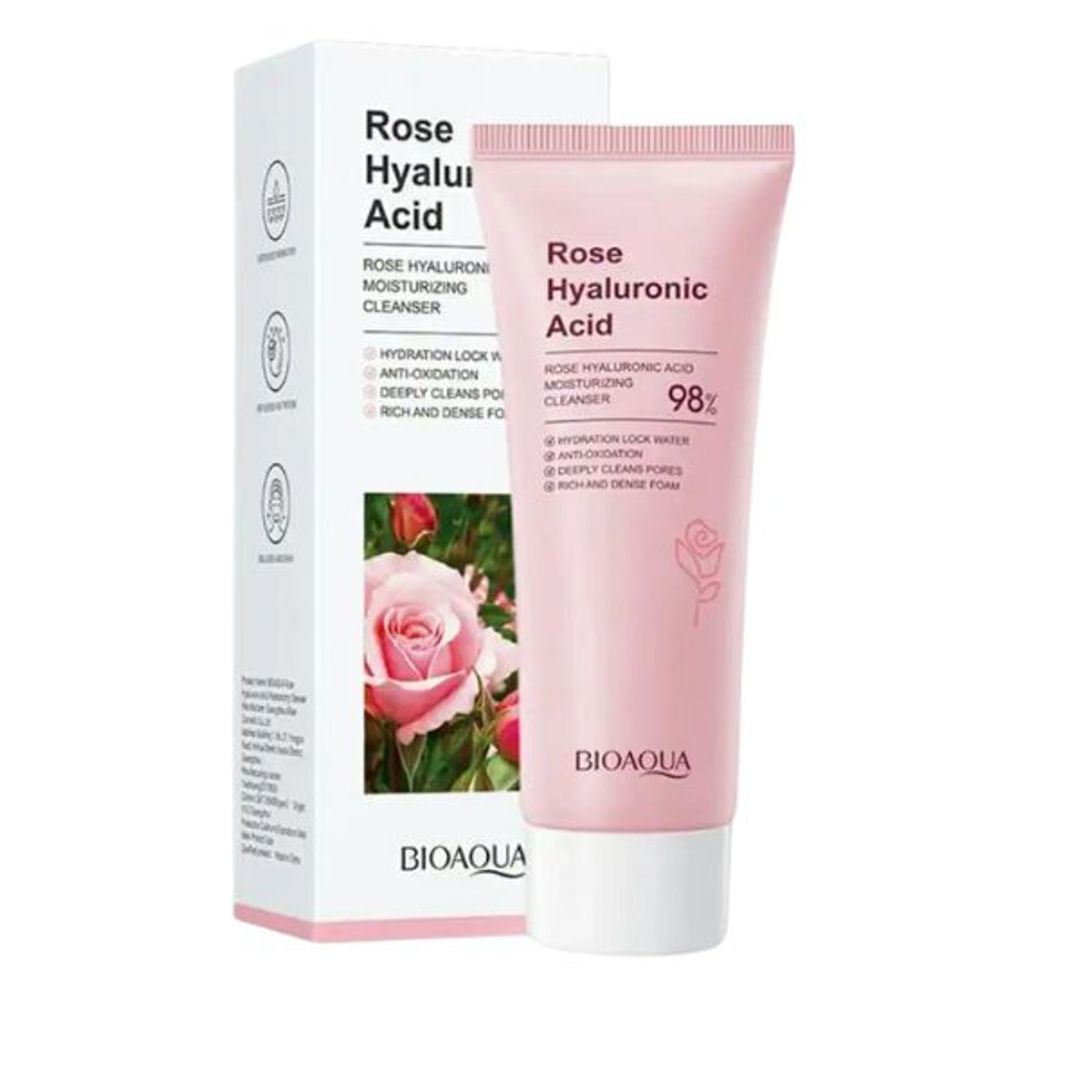 LIMPIADOR FACIAL CON EXTRACTOS DE ROSAS Y ACIDO HIALURONICO BIOAQUA