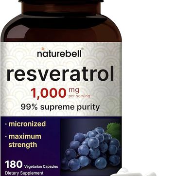 Resveratrol de 1000 mg por porción, 180 cáp NATURVEL - imagen 1
