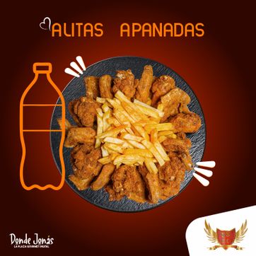 Imagen del producto COMBO 36 PIEZAS DE ALITAS APANADAS + PORCIÓN DE PAPA FRANCESA + GASEOSA 1,5LT / AMERICAN WINGS 