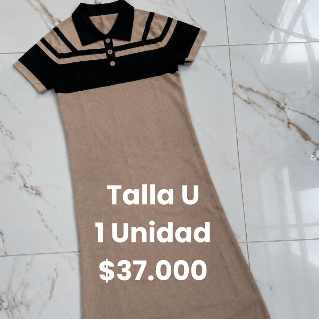 Vestido tejido beige 
