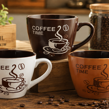 Imagen del producto POCILLO LOZA COFFE TIME-HAPPY
