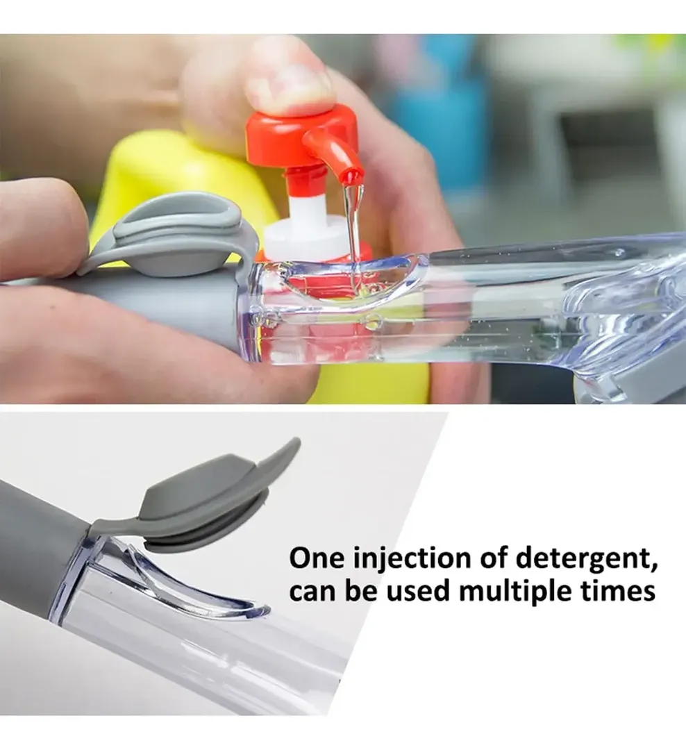 CEPILLO DE LIMPIEZA CON DISPENSADOR DE JABON LIQUIDO MULTIFUNCIONAL