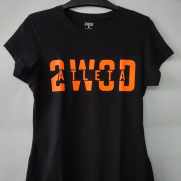 Imagen del producto T-SHIRT ATLETA DAMA NEGRO/NARANJA