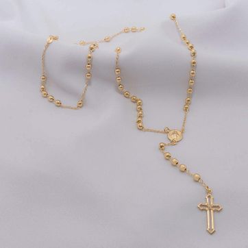 Imagen del producto CAMANDULA BALIN 5MM SILUETA CRUZ 65CM 704013