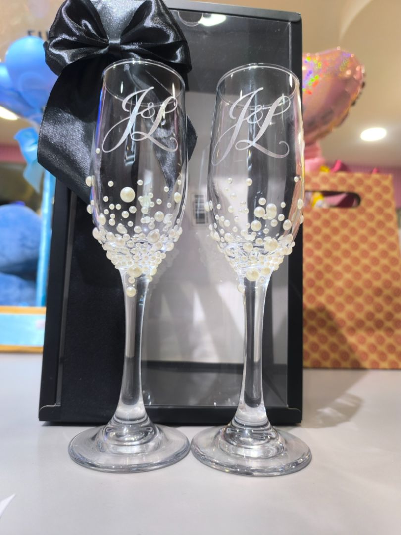 COPAS DE BODA DECORADAS 
