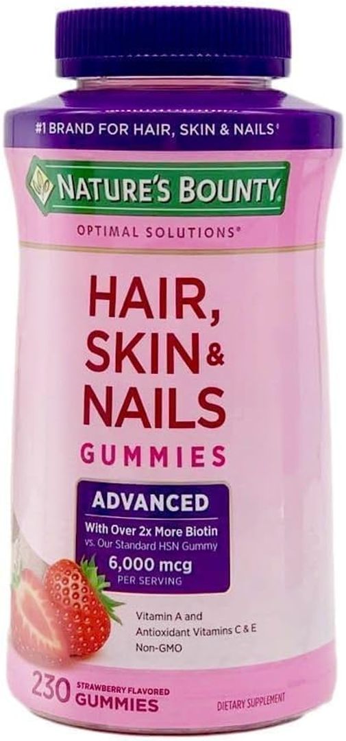 Cabello piel y uñas Hair Skin and Nails 6000 mcg 230 gomitas Natures Bounty