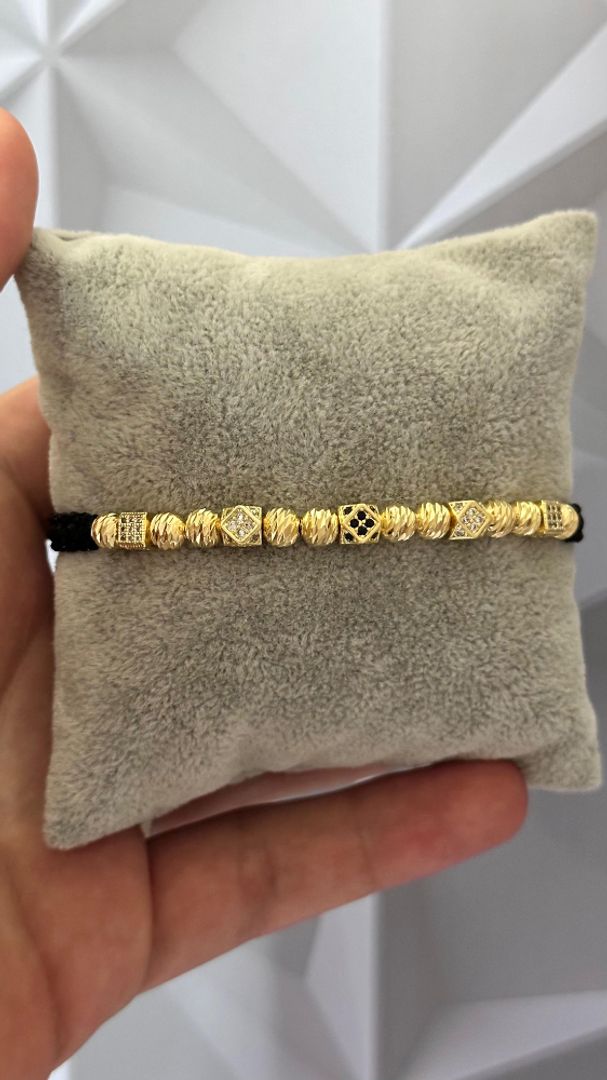 Manilla mini rombos y cubos Swarovski 