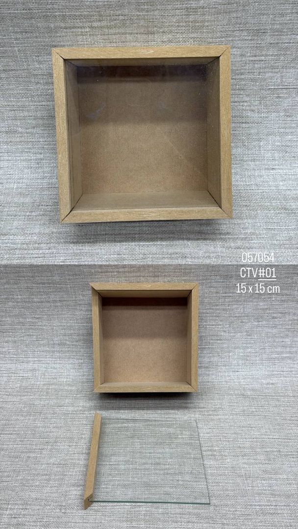 CAJA DE TAPA DE VIDRIO DESLIZANTE 15 X 15 CM