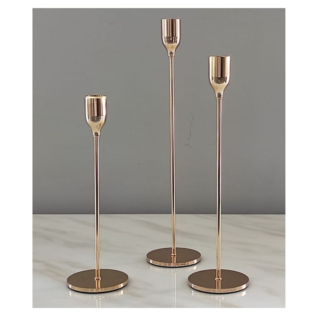 Set Candelabros Dorados