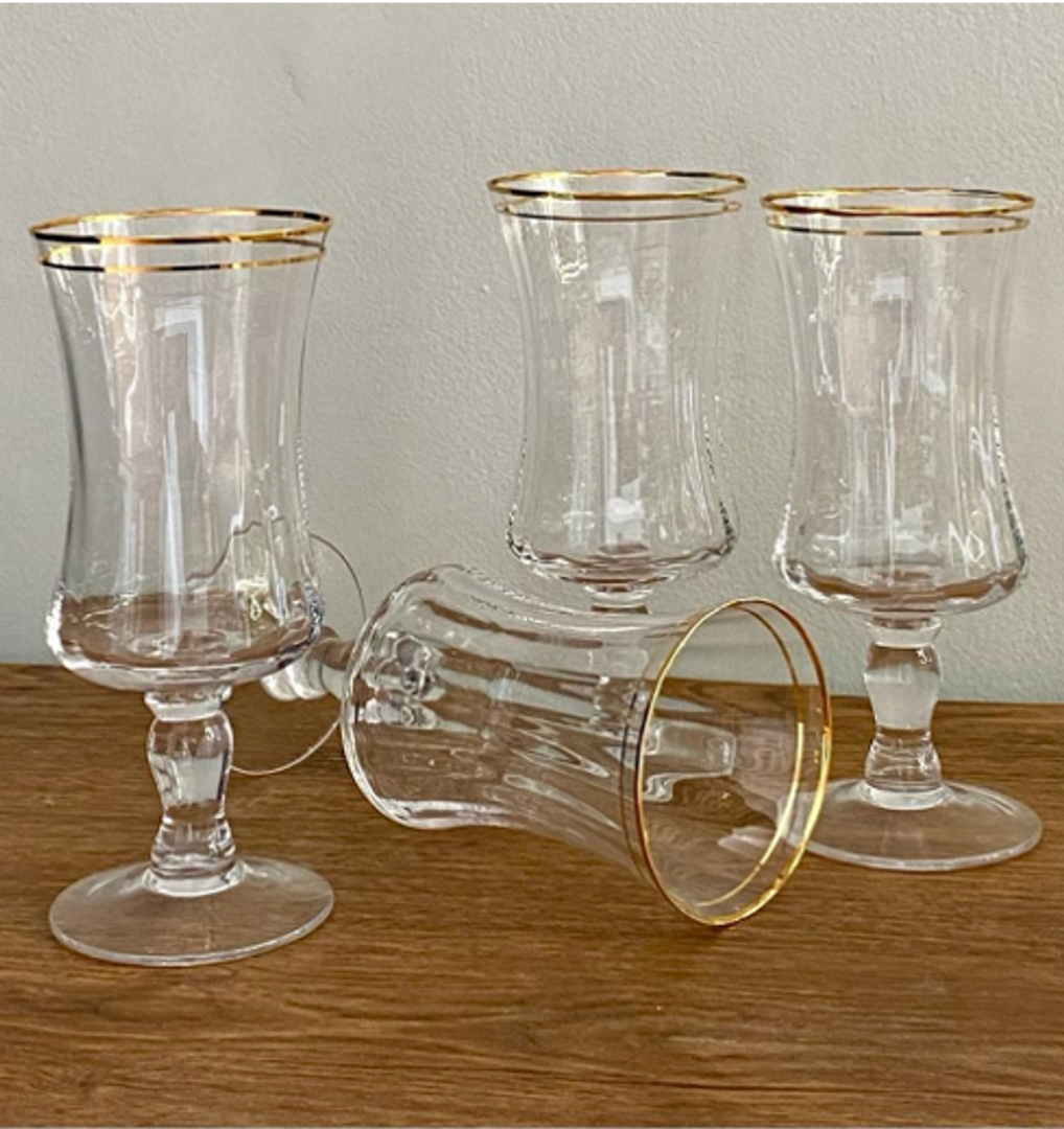 COPA DE CRISTAL LISA FILO DORADO