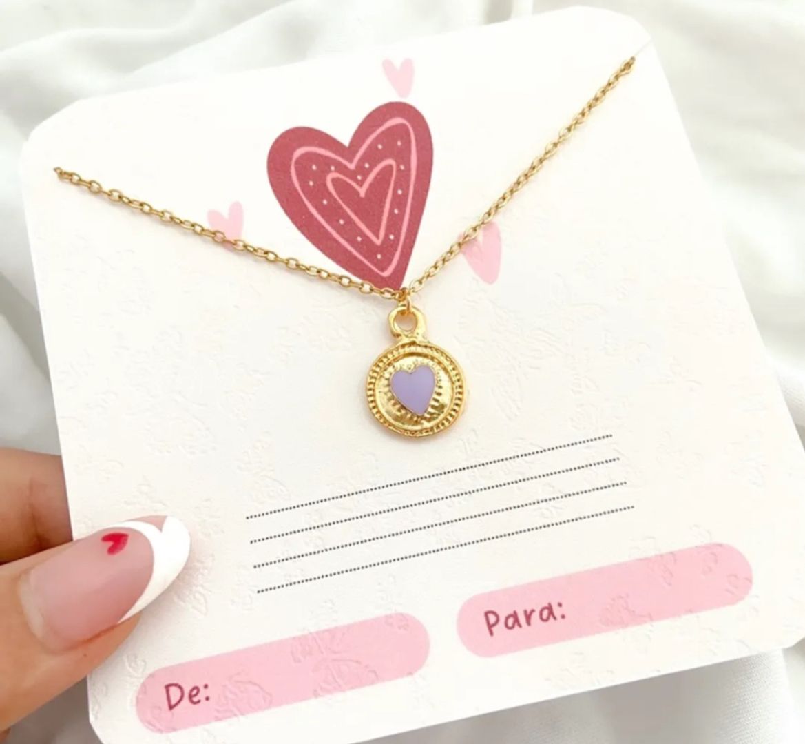 CADENITA CORAZÓN LILA 