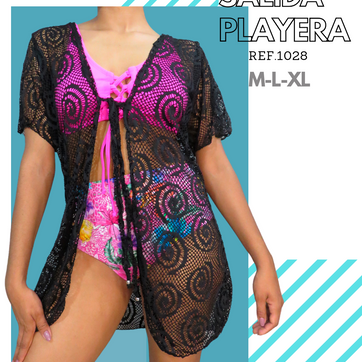 Imagen del producto M-L-XL Salida tipo bata  abierta malla suave elastica