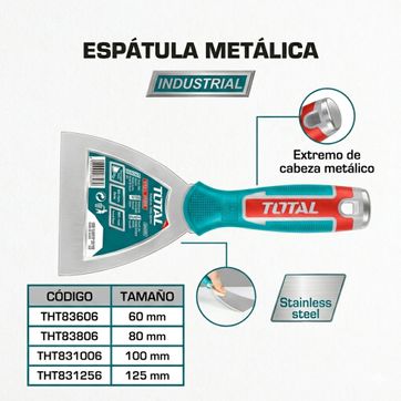 Imagen del producto ESPATULA DE ACERO INOX 60MM 2.5"