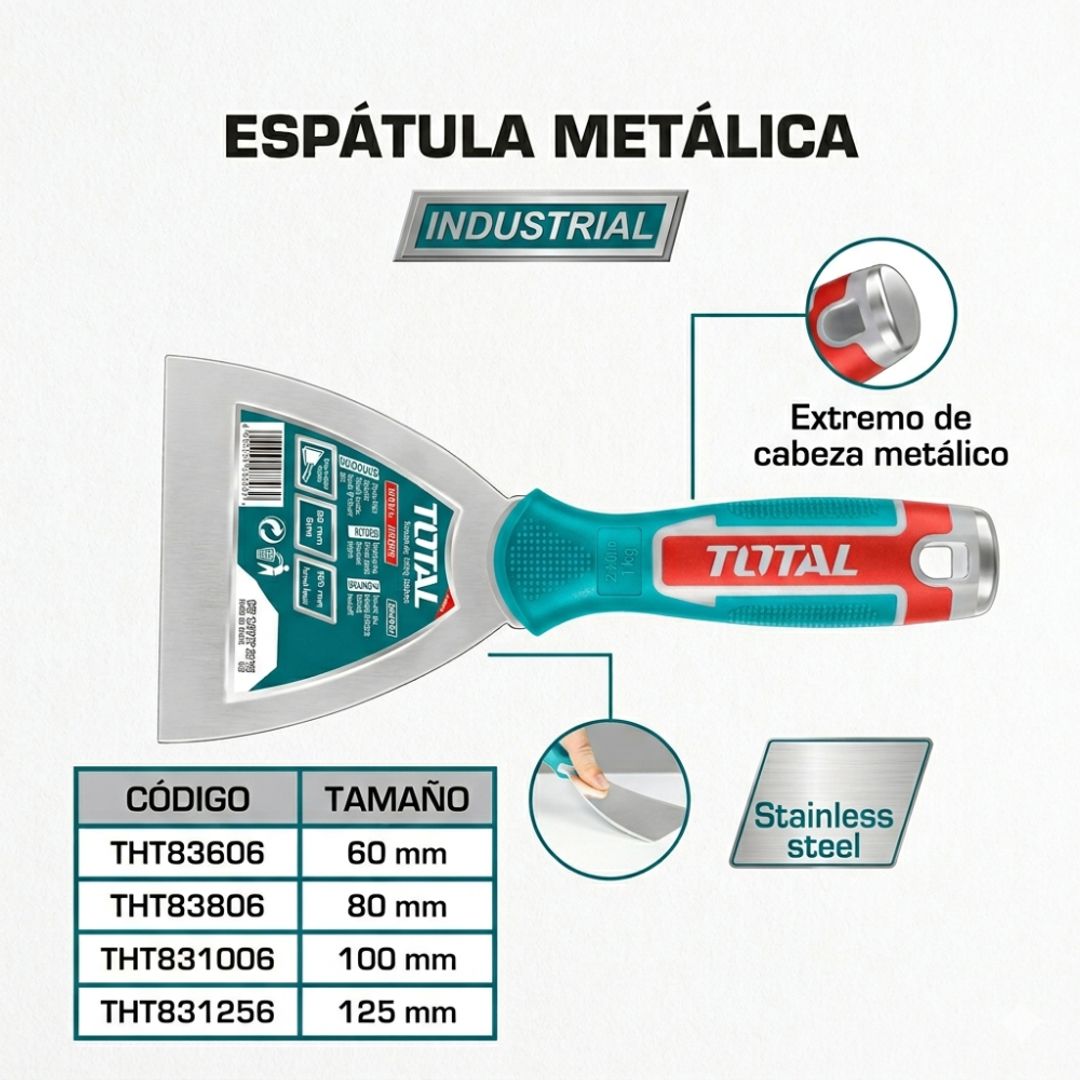 ESPATULA DE ACERO INOX 60MM 2.5"