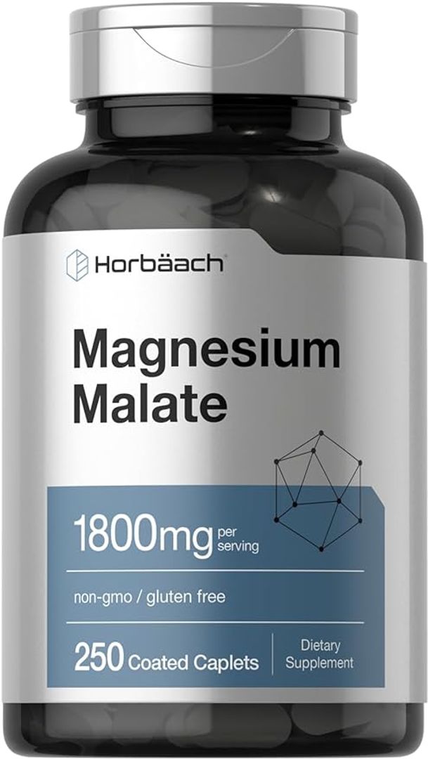 Magnesio Malato 1,800mg 250 cápsulas Horbaach