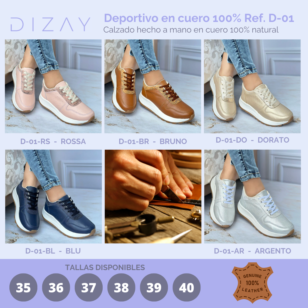 Deportivo en cuero 100%