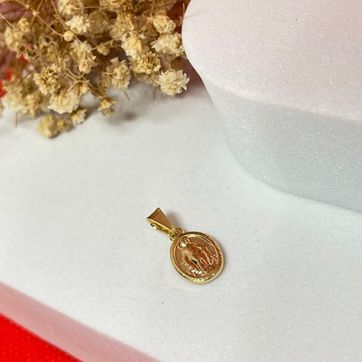 Dije virgen milagrosa ovalada mediana lisa tallada - imagen 1