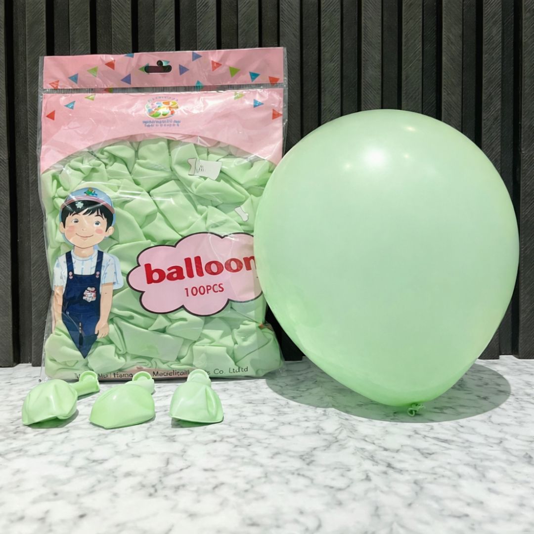 GLOBO R12 x 100 UNIDADES VERDE CLARO   PASTEL