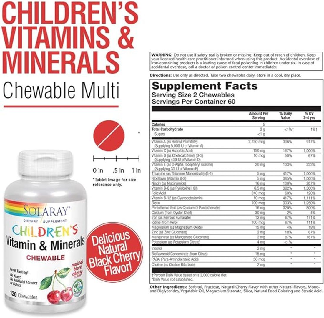 Vitaminas y minerales para niños, 120chewables