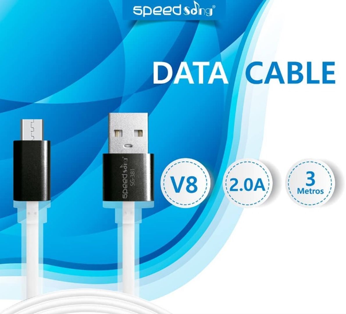 Cable V8 2A 3mt SpeedSong
