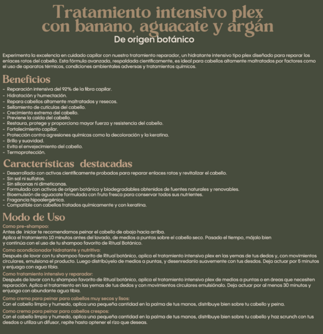 TRATAMIENTO AGUACATE Y ARGAN RITUAL BOTANICO