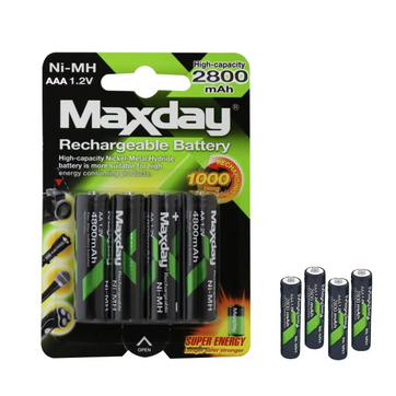 PILAS BATERIAS MAXDAY RECARGABLES AAA 1.2V X4 - imagen 1