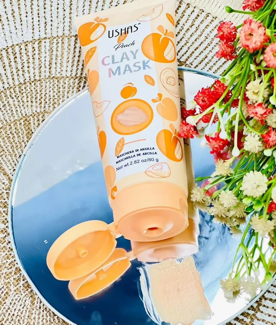 Mascarilla facial de arcilla con aroma a durazno USHAS