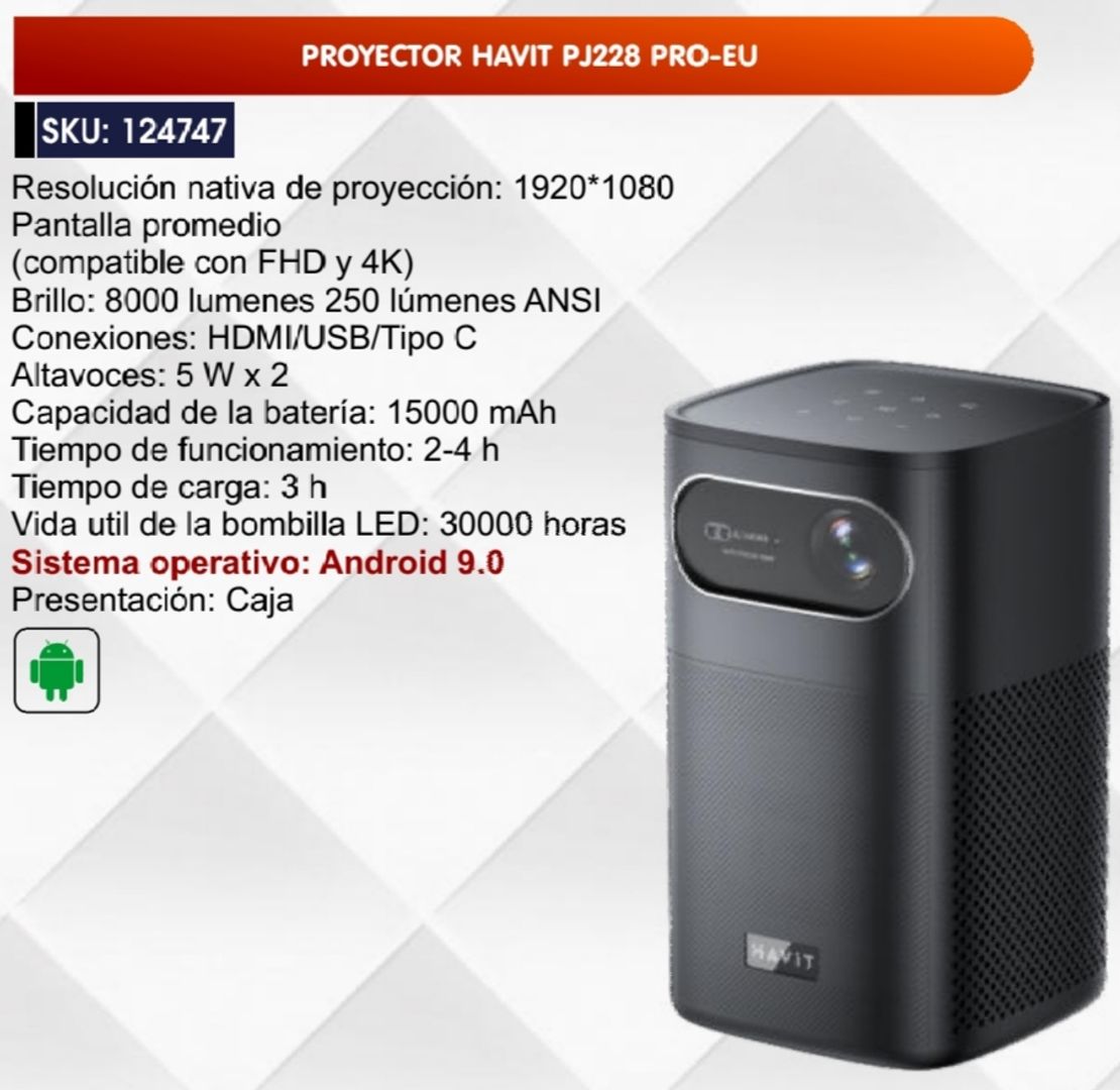 PROYECTOR HAVIT PJ228 PRO-EU