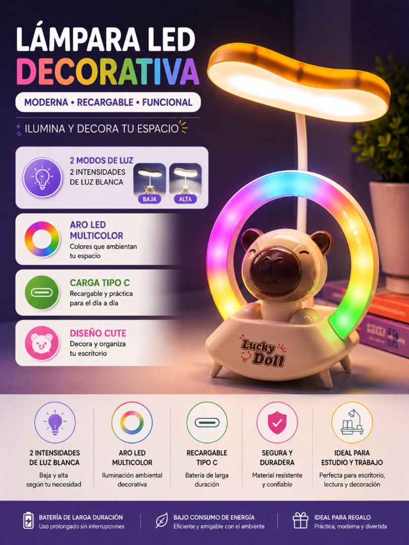 Lampara RGB capibara