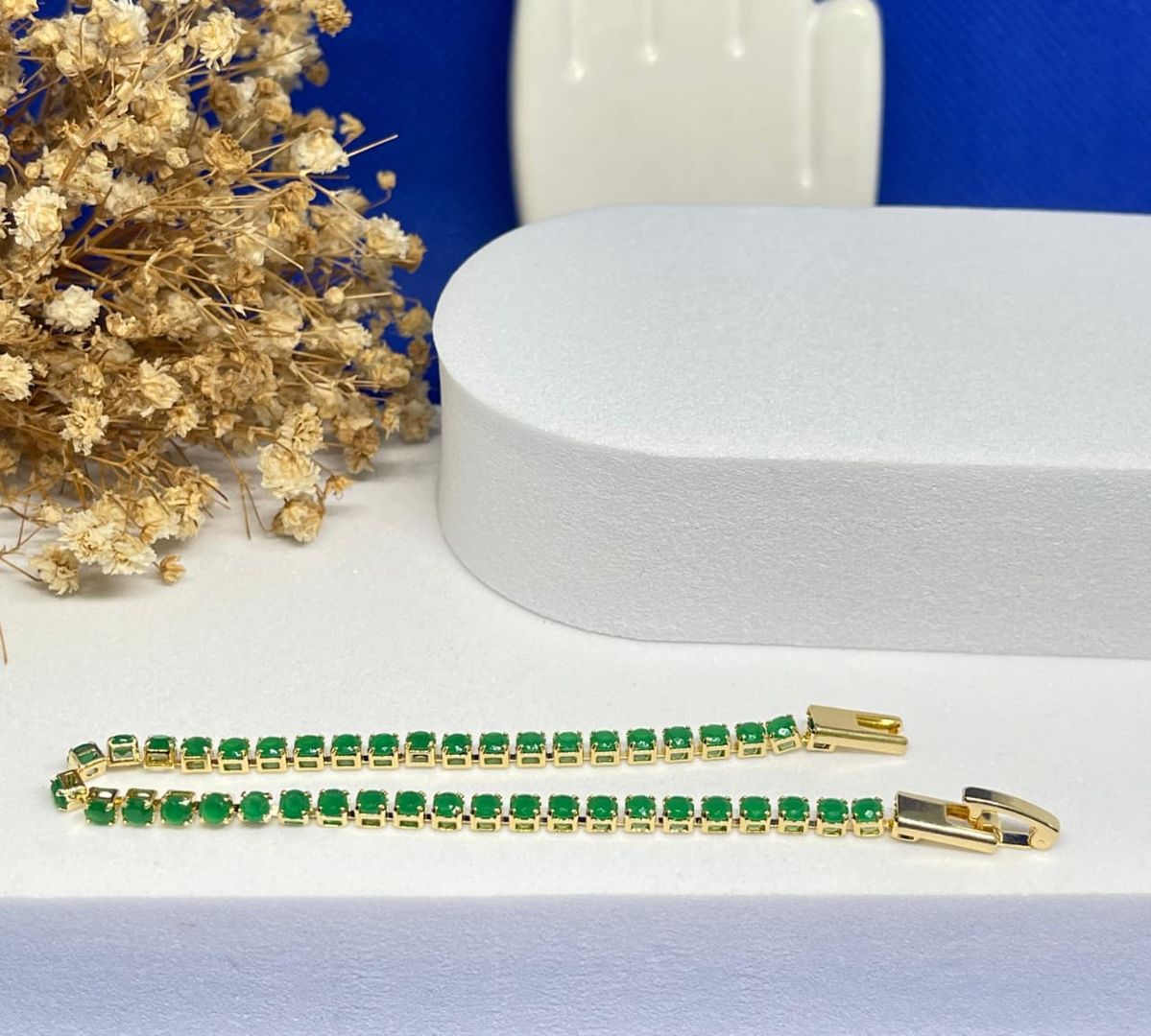 Pulsera tennis verde 3mm de 18cm