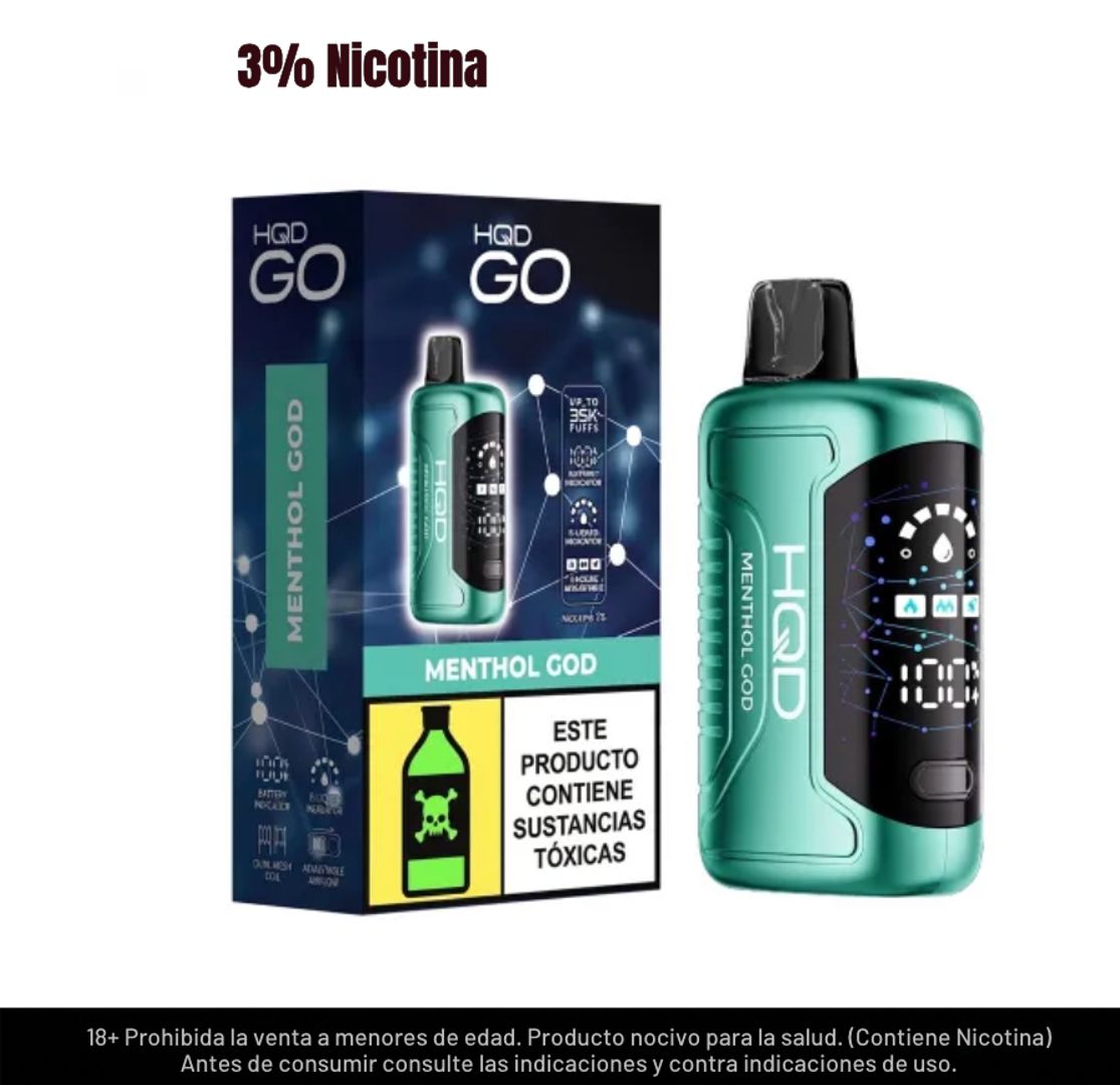 HQD Go Menthol God 35.000 Puffs 3% Nic