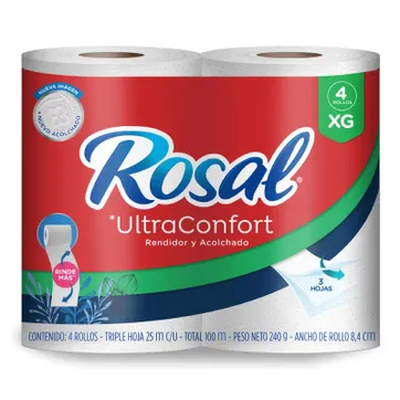 Imagen del producto  Z. PAPEL HIGIÉNICO ROSAL XG X 4 ROLLOS