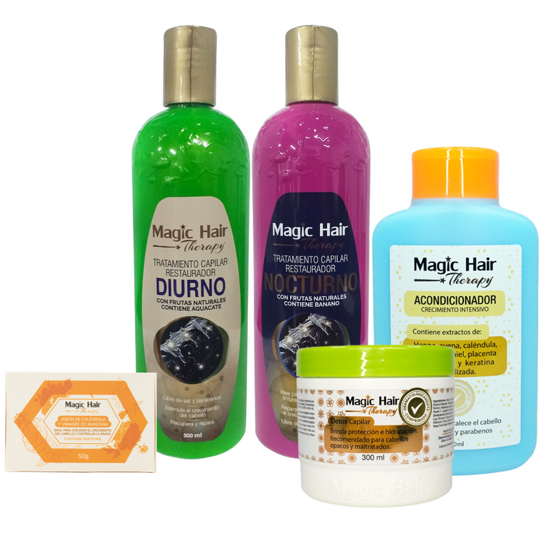 Kit Cabellos Grasos Super Completo Gold Magic Hair + Obsequio