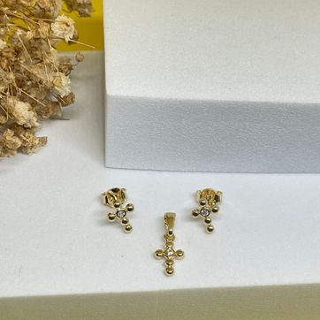 Imagen del producto Conjunto cruz balin cristal 