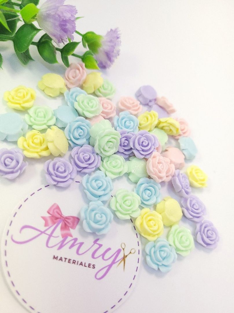 Kit 50 Rosas 1cm Pasteles Surtidas 