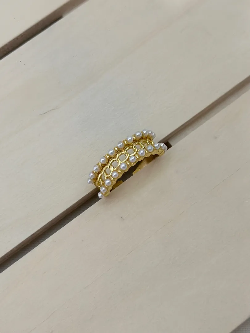 Anillo doble perla 