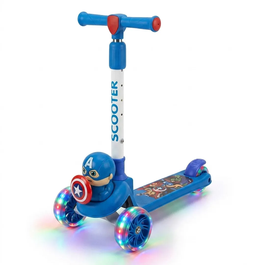 PATINETA MONOPATIN DE CAPITAN AMERICA CON LUCES Y SONIDO