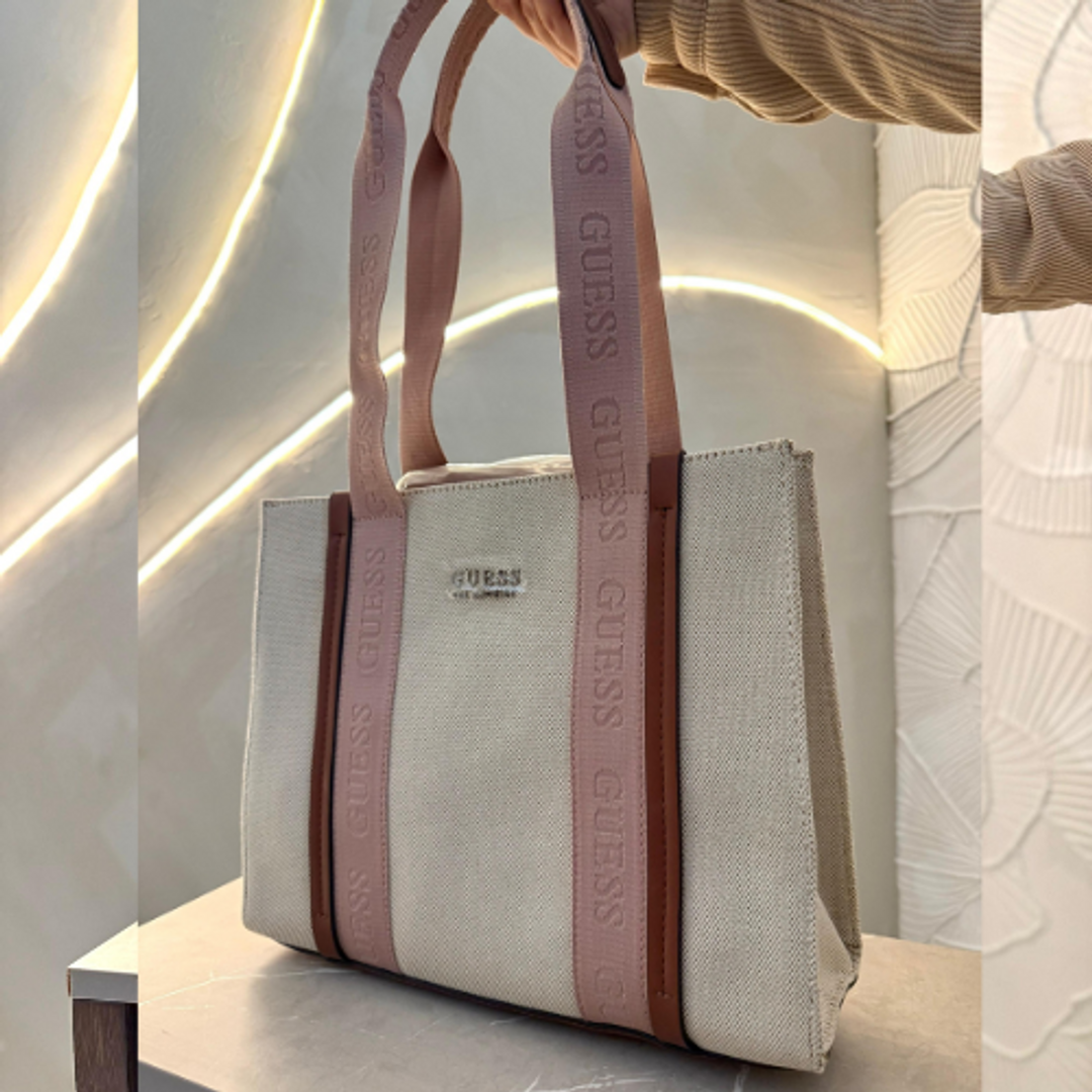 Cartera Guess Rosa/Crema