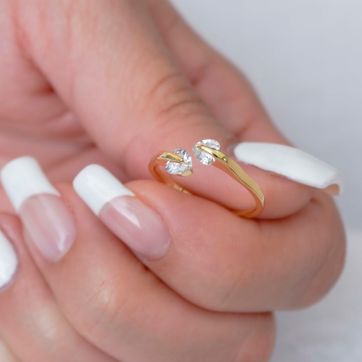 Anillo Circonia Corazon Ajustable - imagen 3