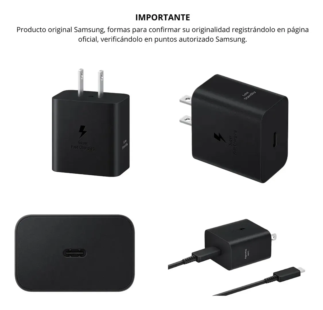 CARGADOR SAMSUNG 45W PD – CAJA BLANCA TIPO ORIGINAL