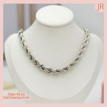 Imagen del producto Collar Lazo Rodio 7 mm Plateado