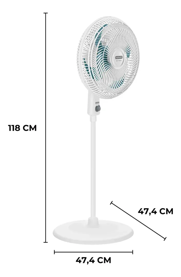 Ventilador Samurai Air Maxx Blanco Con Azul Blanco