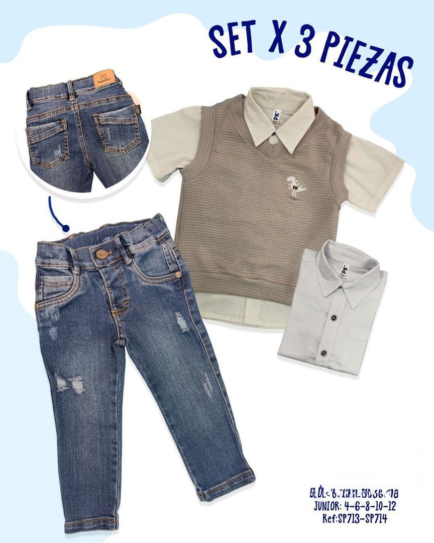Conjunto tres piezas 
