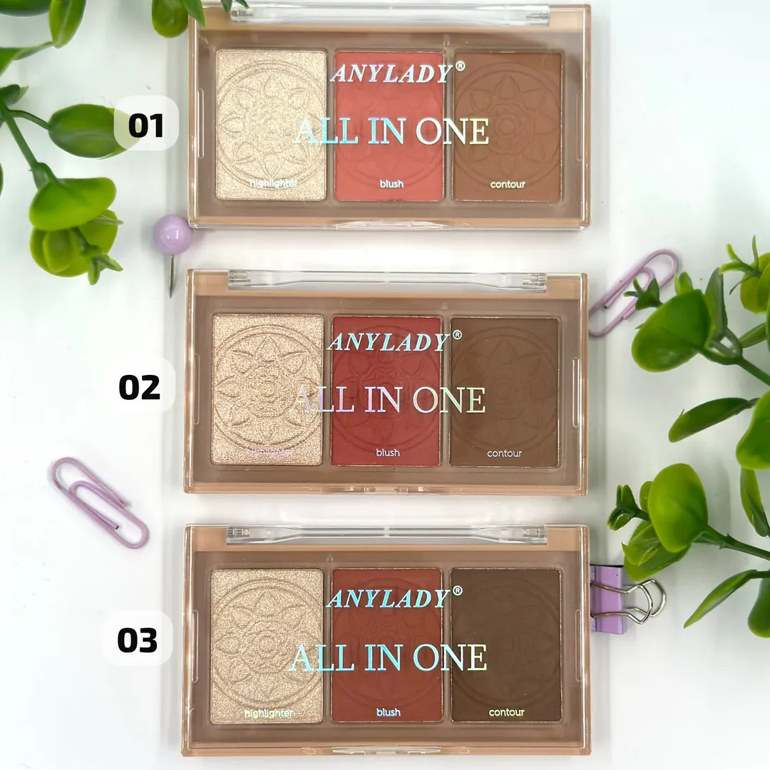 PALETA x3 ILUMINADOR Y RUBOR ALL IN ONE ANYLADY