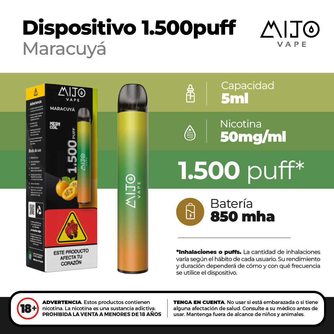 Mijo Maracuyá 1500 Puffs