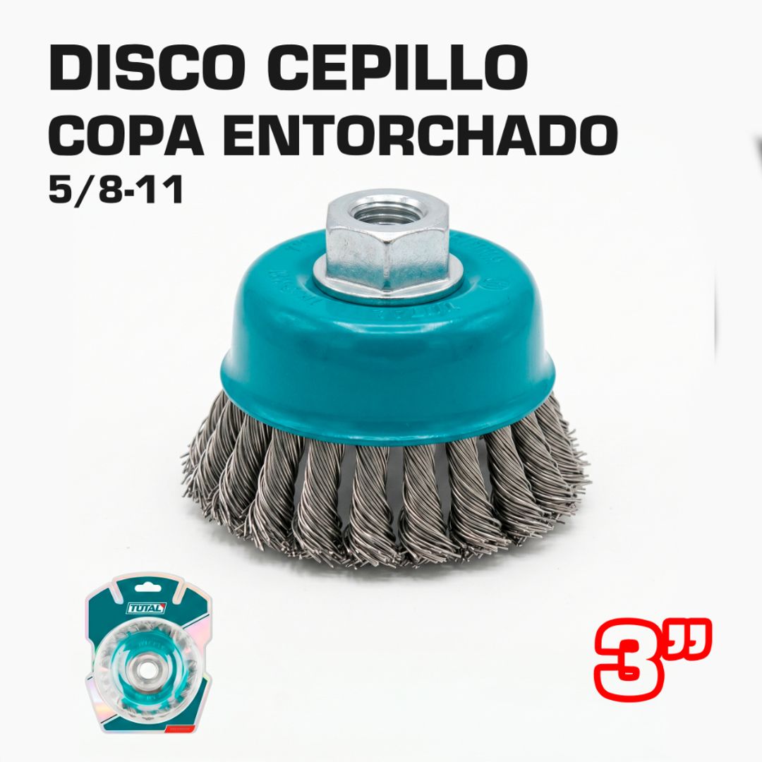 DISCO CEPILLO COPA ENTORCHADO 3” 5/8-11