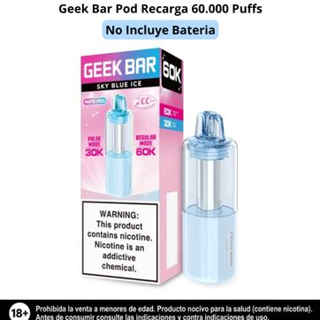 Imagen del producto Geek Bar Pod Sky Blue Ice 60.000 Puffs